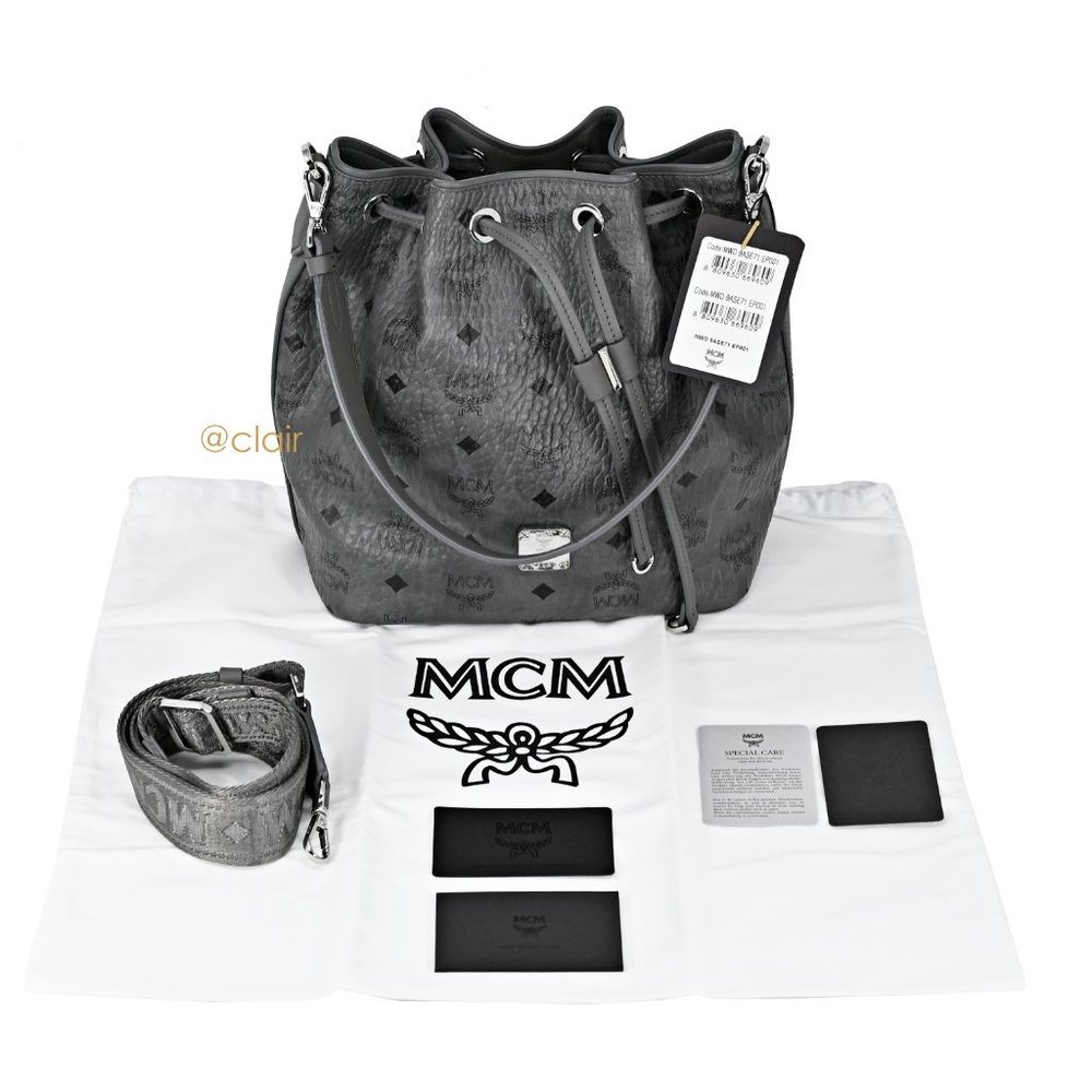 MCM Small Drawstring Visetos Coated Canvas Bag - Picture 5 of 12